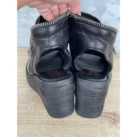 A.S.98 SANDALS NAYLOR WEDGES LEATHER SIZE 39/8.5 - Picture 4 of 12